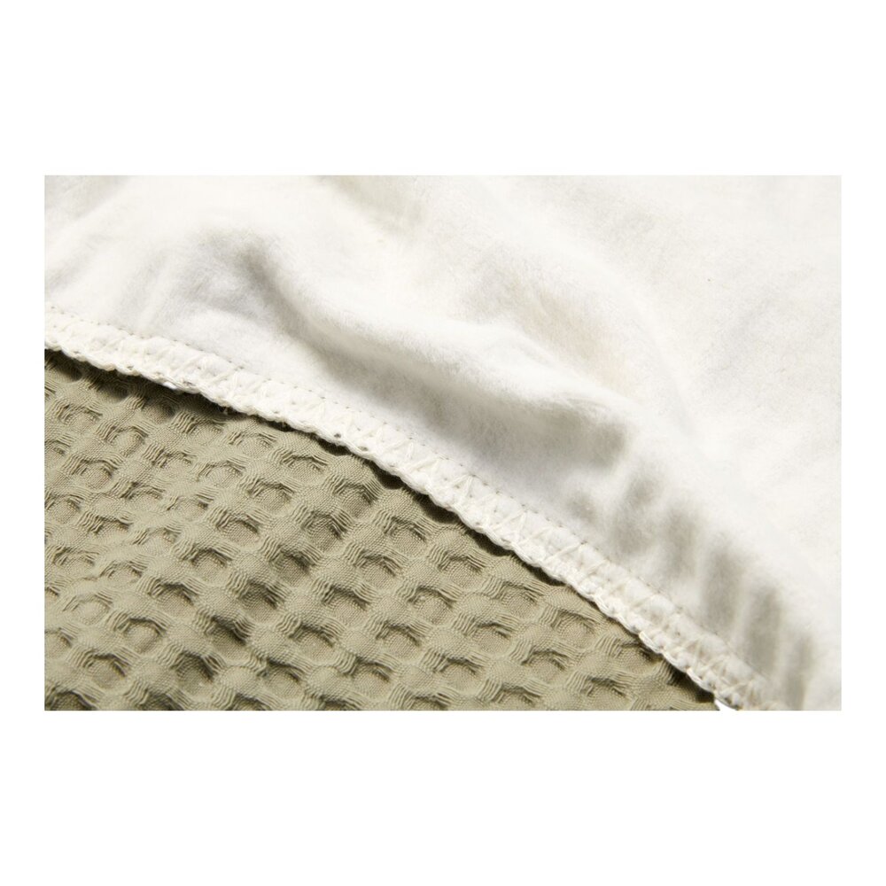 Wiegdeken cotton fleece wafel Amsterdam 100x75 cm moss