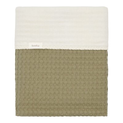 Wiegdeken cotton fleece wafel Amsterdam 100x75 cm moss