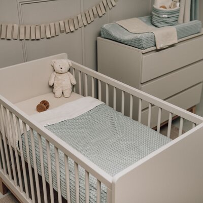 Wiegdeken cotton fleece wafel Amsterdam 100x75 cm ocean air