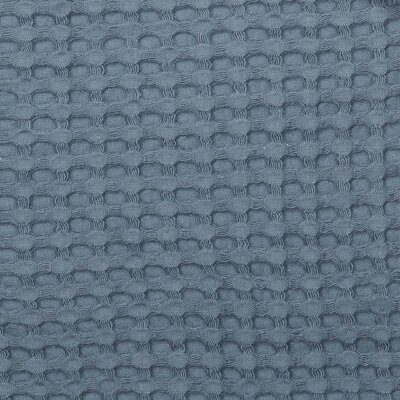Ledikantdeken cotton fleece wafel Amsterdam 100x150 cm bluestone