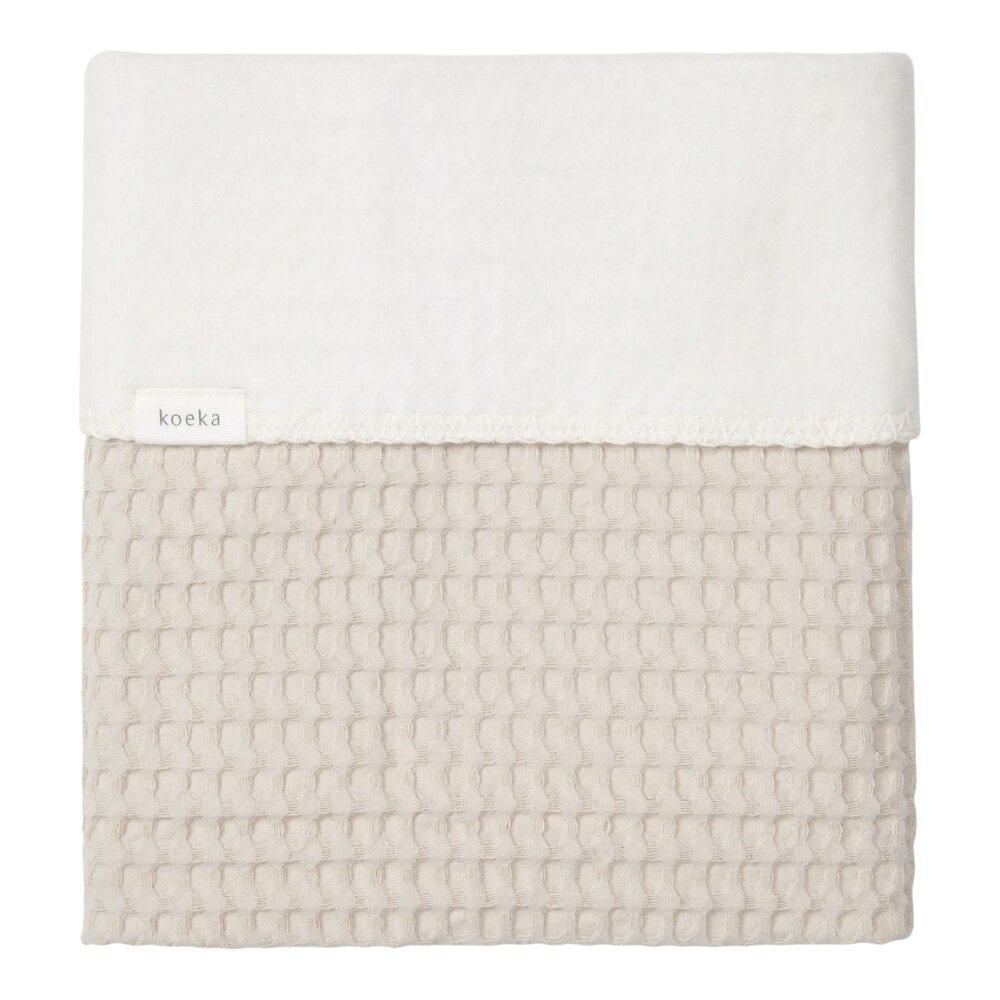 Ledikantdeken cotton fleece wafel Amsterdam 100x150 cm sand