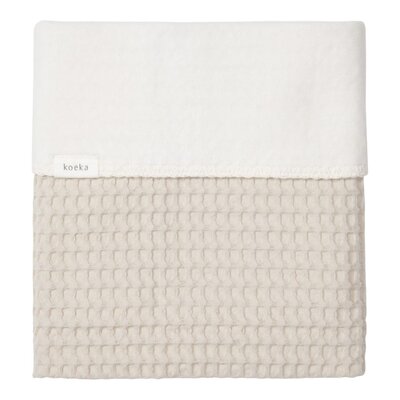 Ledikantdeken cotton fleece wafel Amsterdam 100x150 cm sand