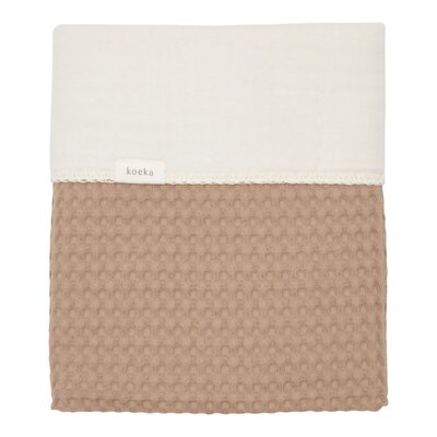 Ledikantdeken cotton fleece wafel Amsterdam 100x150 cm caffe