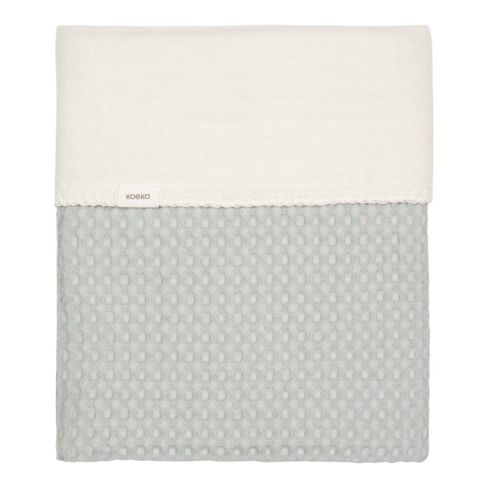 Ledikantdeken cotton fleece wafel Amsterdam 100x150 cm ocean air