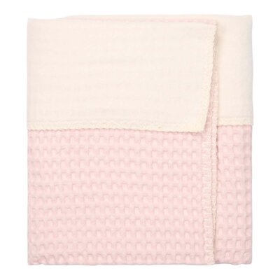 Ledikantdeken cotton fleece wafel Amsterdam 100x150 cm cotton candy
