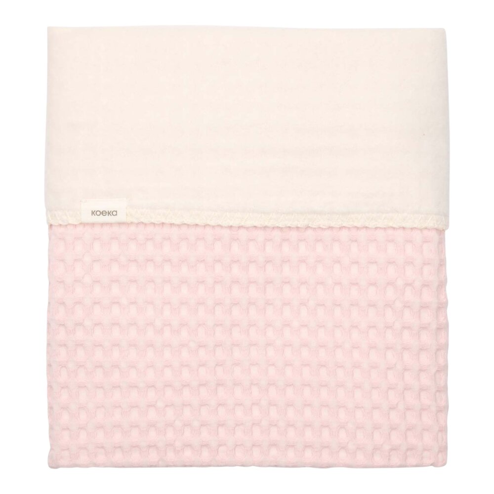 Ledikantdeken cotton fleece wafel Amsterdam 100x150 cm cotton candy