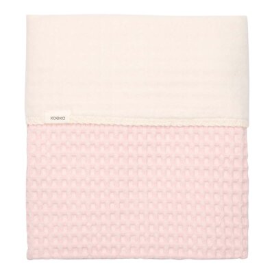 Ledikantdeken cotton fleece wafel Amsterdam 100x150 cm cotton candy