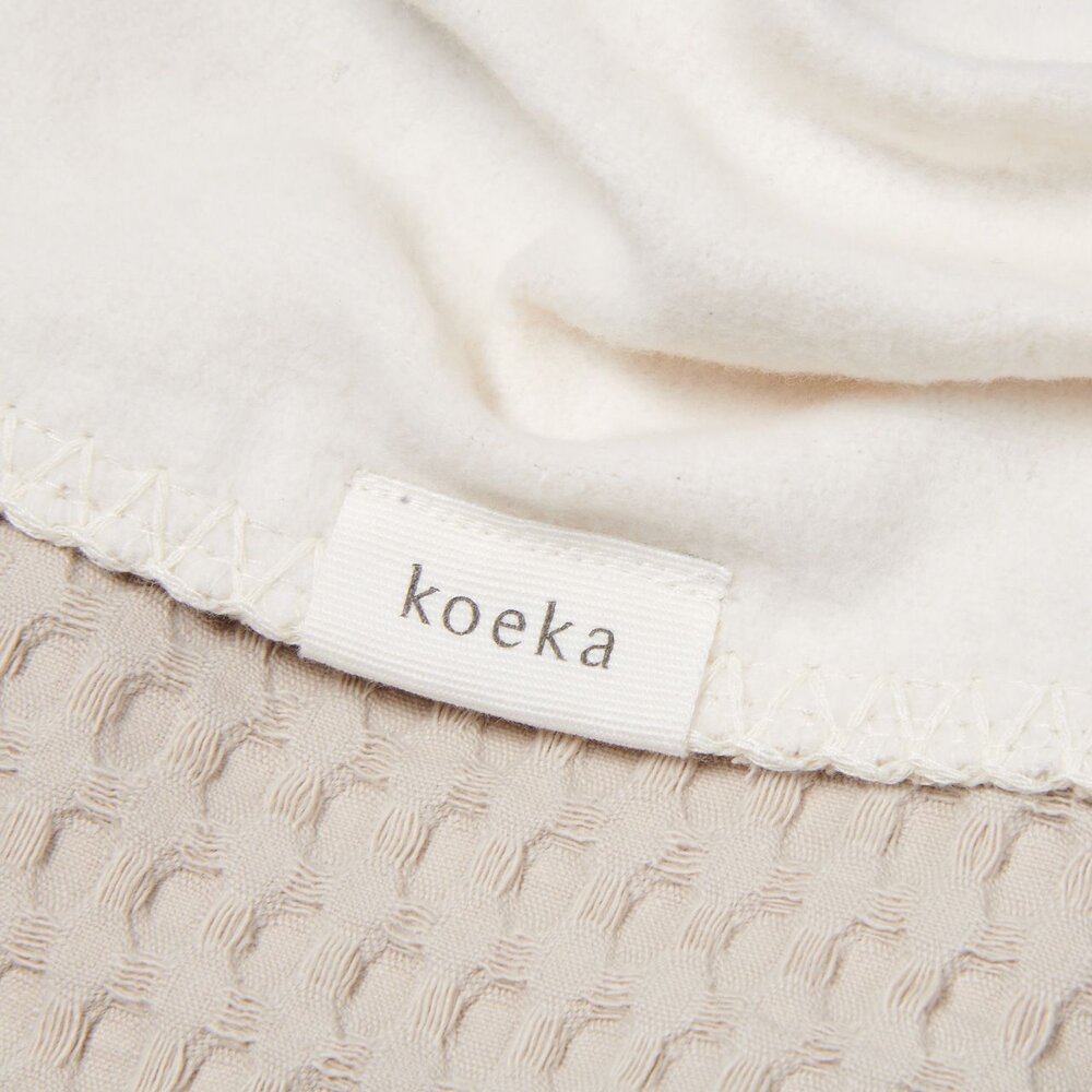 Ledikantdeken cotton fleece wafel Amsterdam 100x150 cm sand