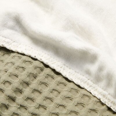 Ledikantdeken cotton fleece wafel Amsterdam 100x150 cm moss