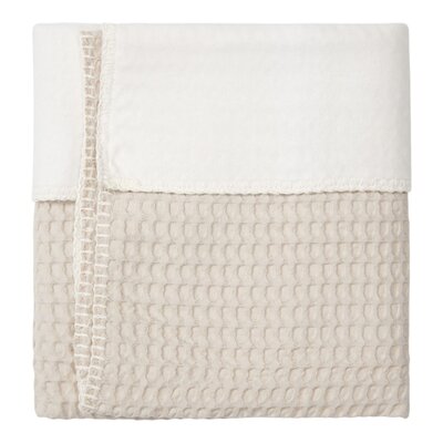 Ledikantdeken cotton fleece wafel Amsterdam 100x150 cm sand