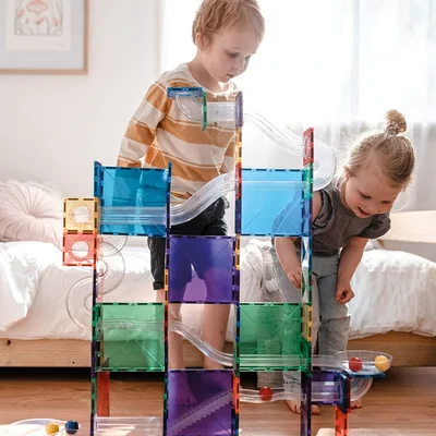 Bouwdoos Rainbow Ball Run Pack 92 pc