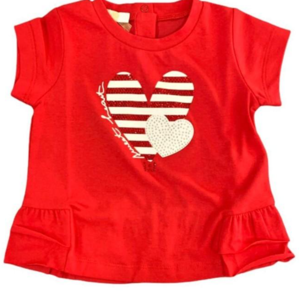 T-shirt met hartje Rood