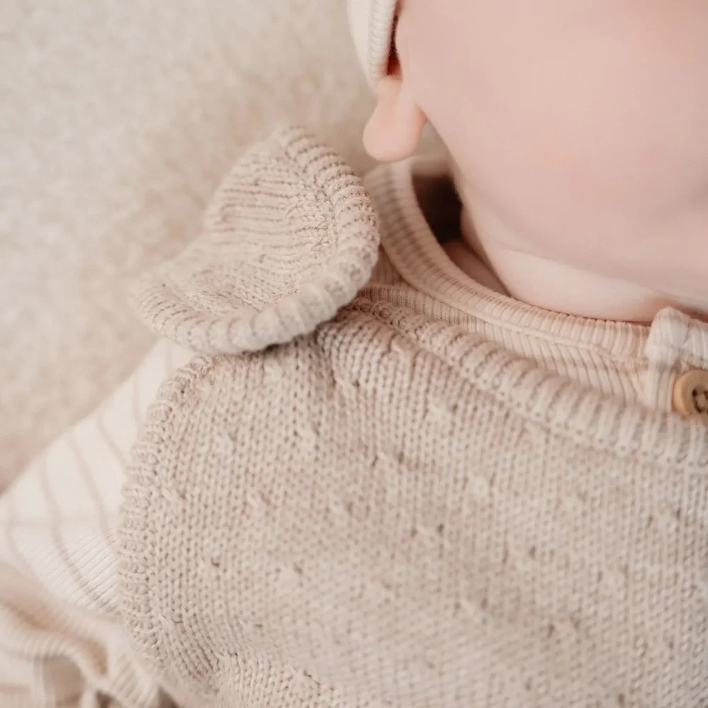 Gebreid boxpakje Soft Beige Melee Little Goose