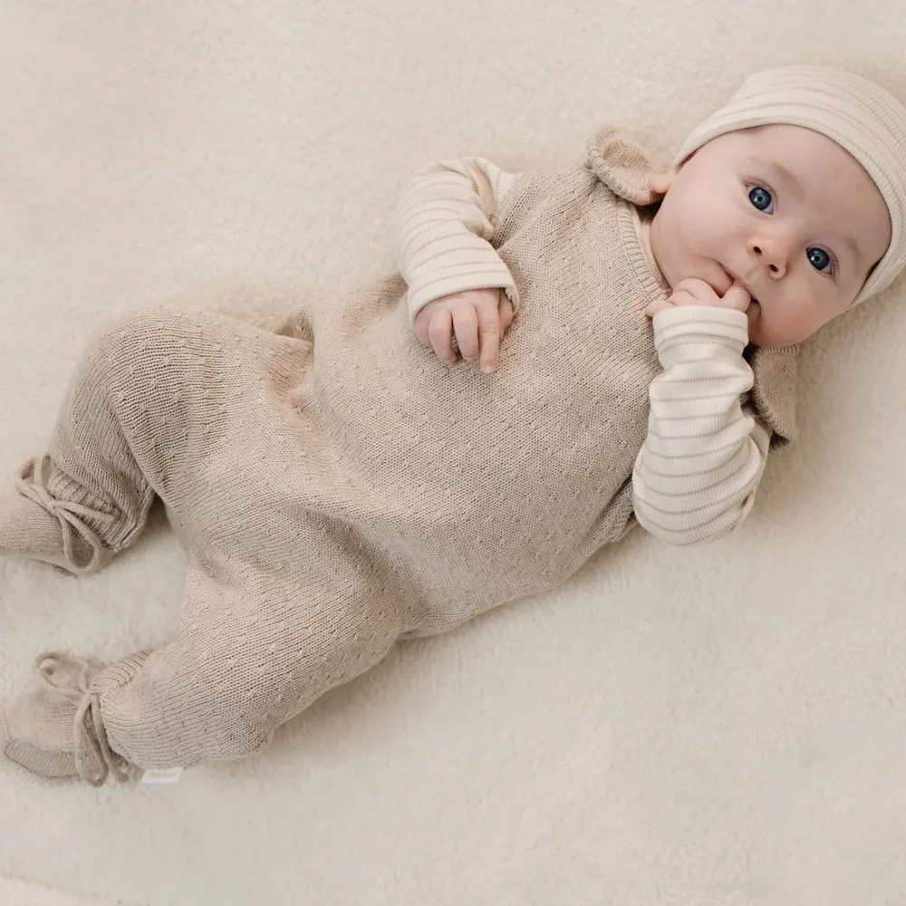 Gebreid boxpakje Soft Beige Melee Little Goose