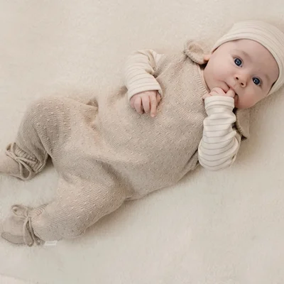 Gebreid boxpakje Soft Beige Melee Little Goose