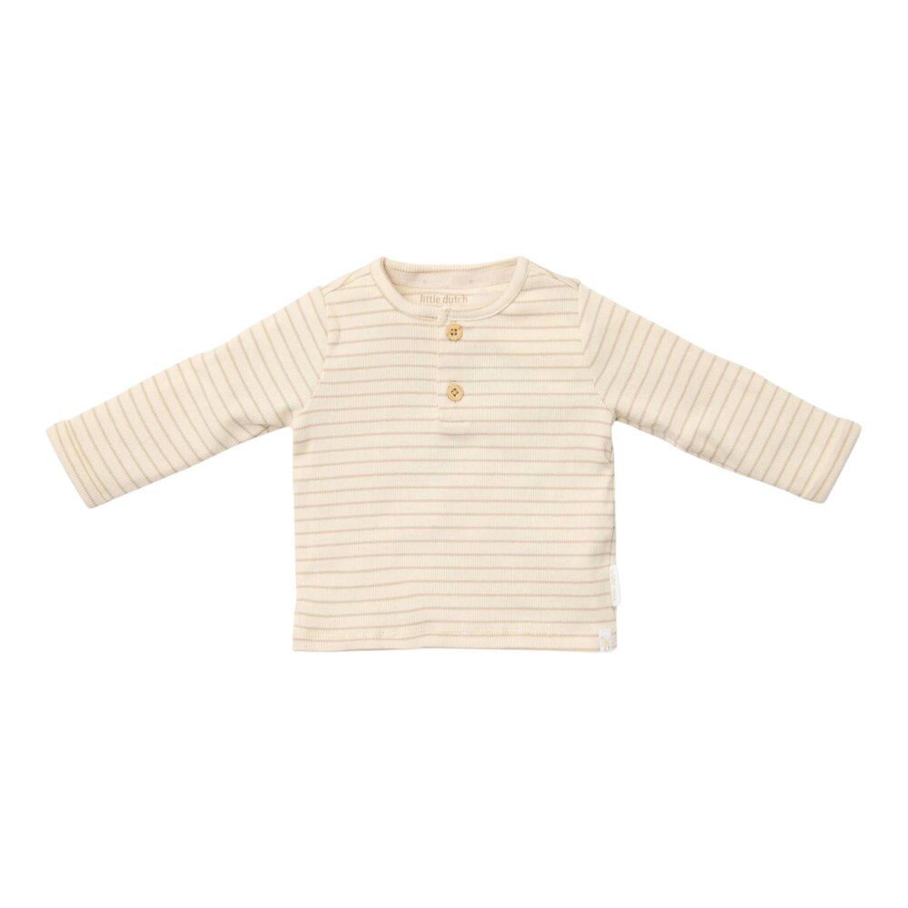 T-shirt lange mouw Soft Beige Stripe Little Goose