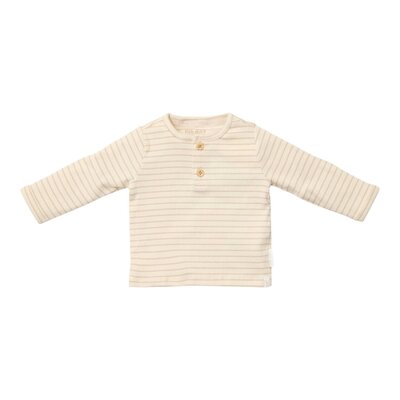 T-shirt lange mouw Soft Beige Stripe Little Goose