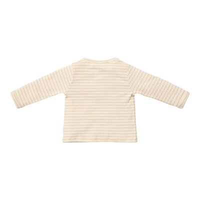 T-shirt lange mouw Soft Beige Stripe Little Goose