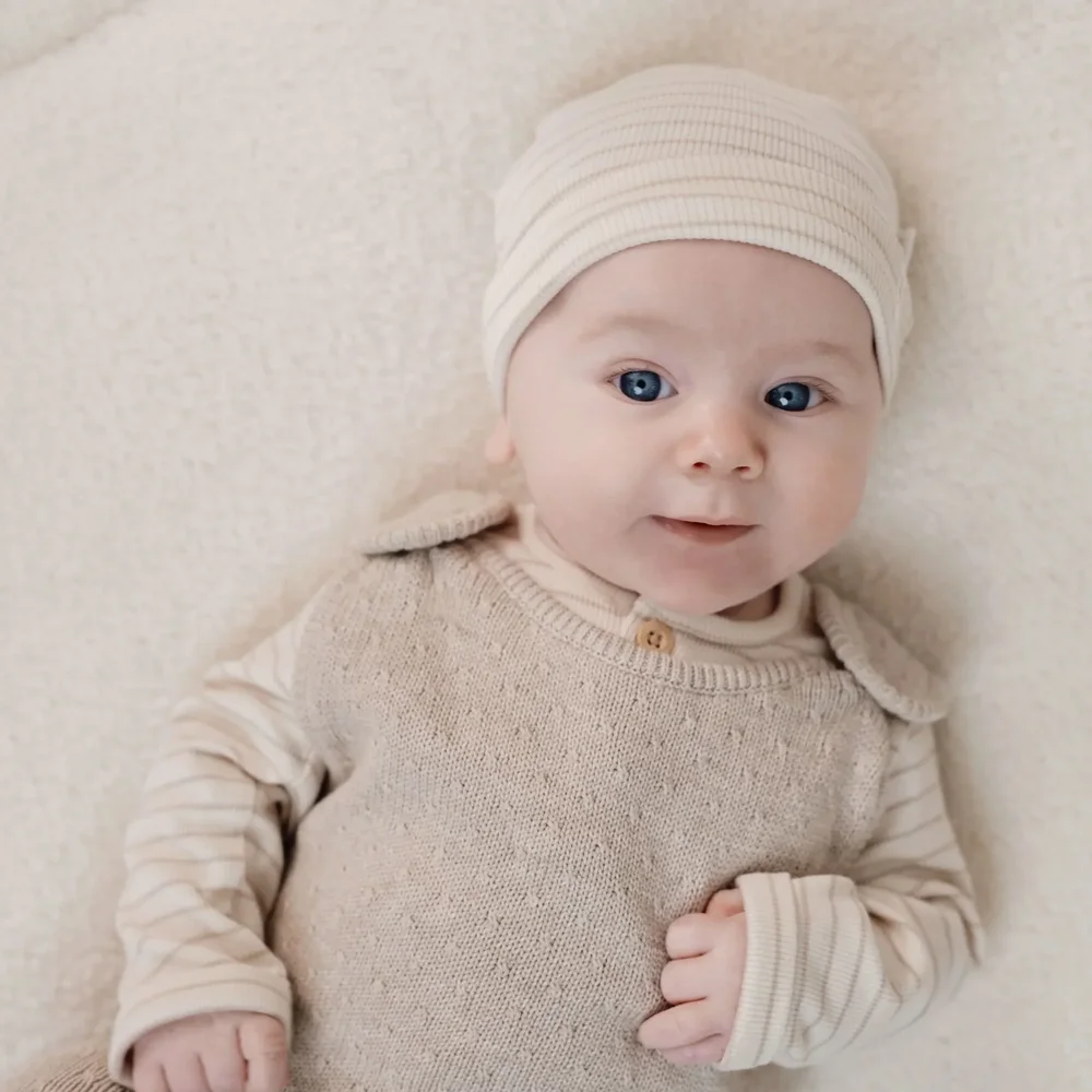 T-shirt lange mouw Soft Beige Stripe Little Goose