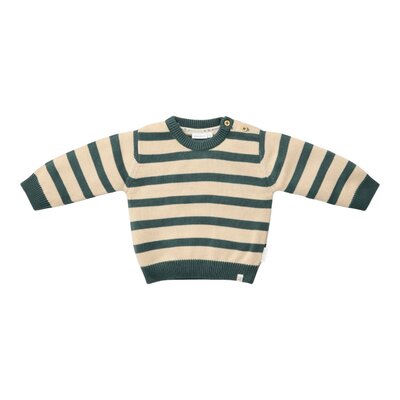 Gebreide trui Balsam Green Stripe forest friends