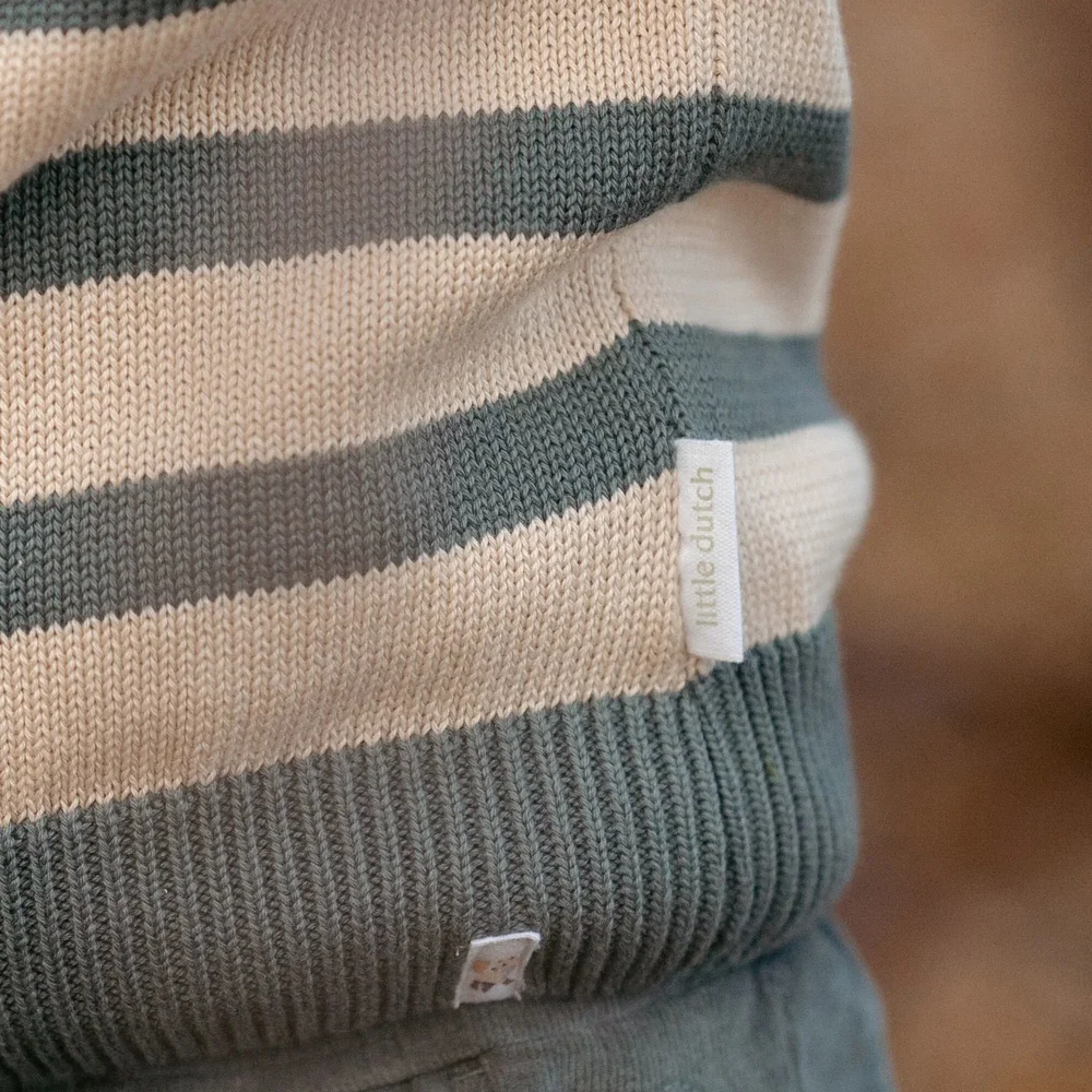 Gebreide trui Balsam Green Stripe forest friends Gebreide trui Balsam Green Stripe forest friends