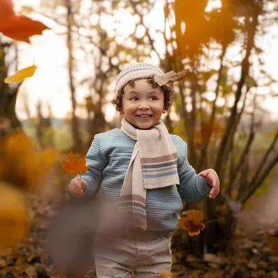 Gebreide sjaal Taupe Forest friends Gebreide sjaal Taupe Forest friends