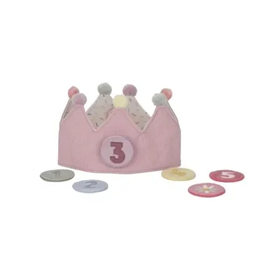 Verjaardagskroon van stof met cijfers Roze