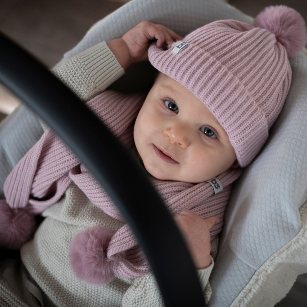 Sjaaltje met pompon Cool Oud roze