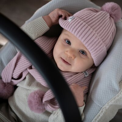 Sjaaltje met pompon Cool Oud roze
