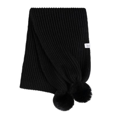 Sjaaltje met pompon Cool Zwart