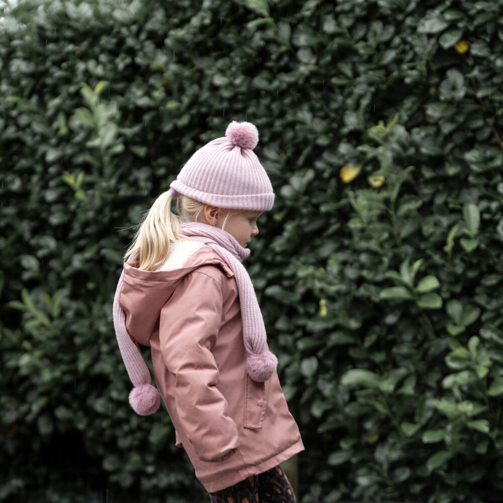 Sjaaltje met pompon Cool Oud roze