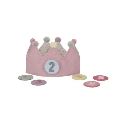 Verjaardagskroon van stof met cijfers Roze