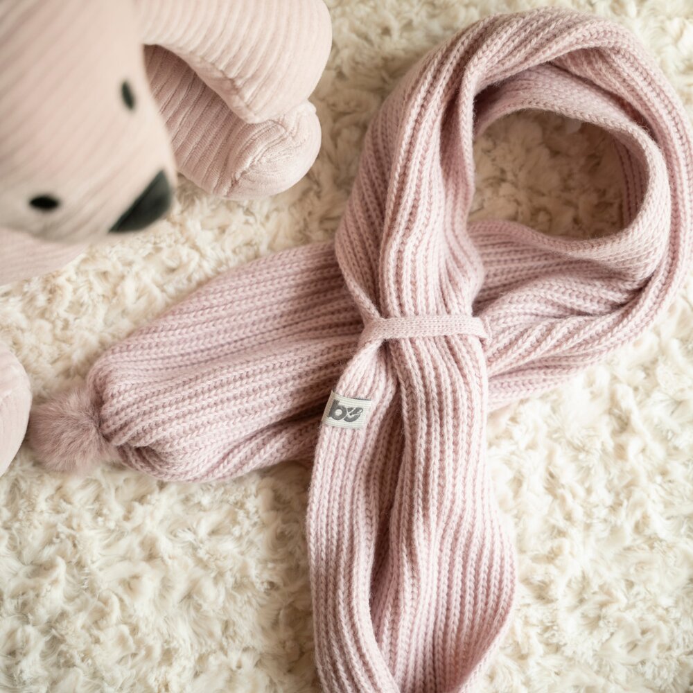 Overslagsjaaltje met pompon Cool Oud roze Overslagsjaaltje met pompon Cool Oud roze