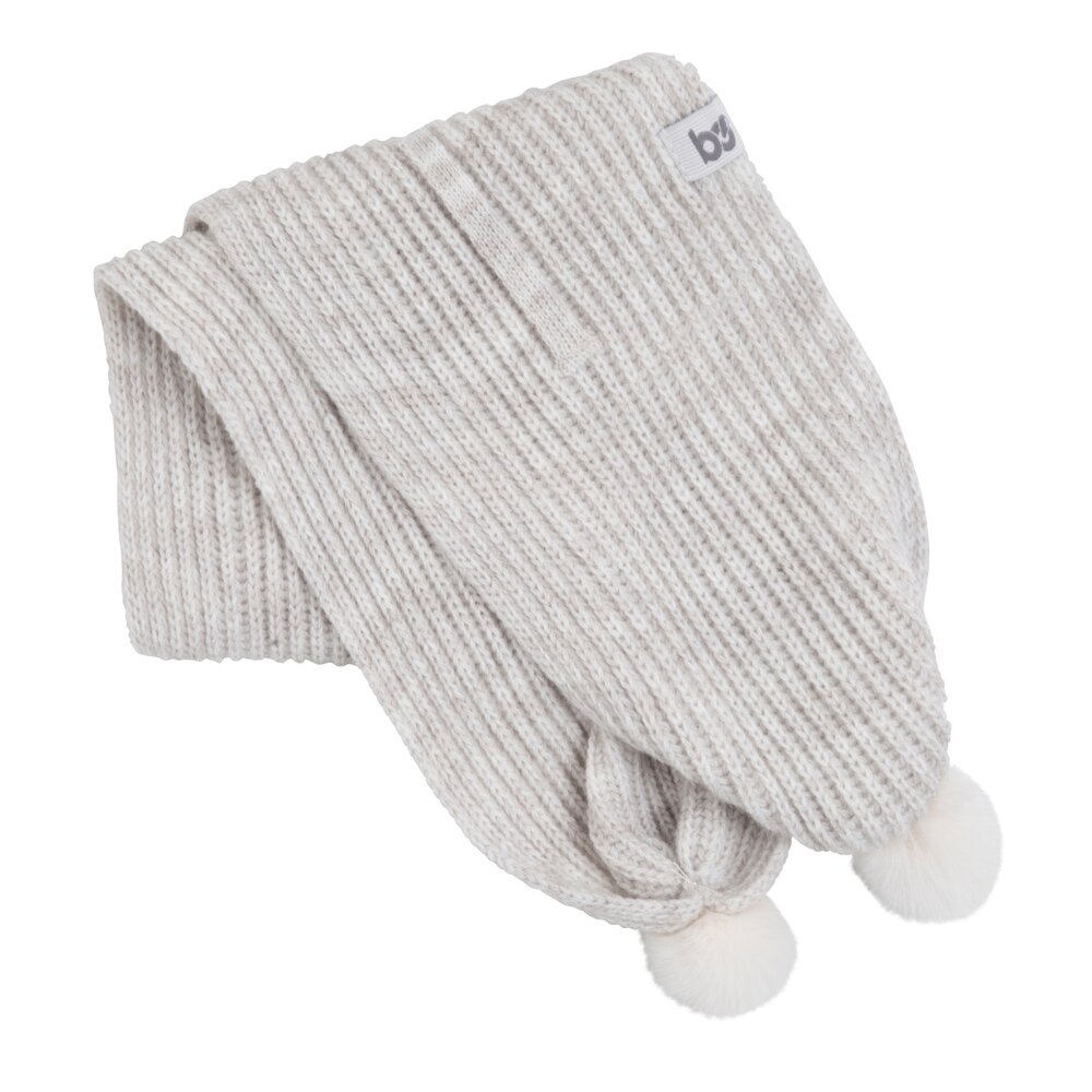 Overslagsjaaltje met pompon Cool Ecru Overslagsjaaltje met pompon Cool Ecru