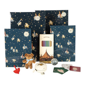 Kerstkalender met 24 geschenkjes blue