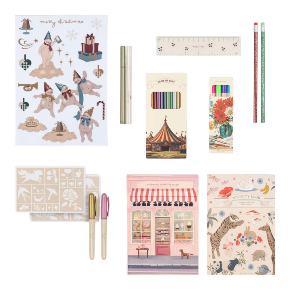 Kerstkalender met 24 geschenkjes beige