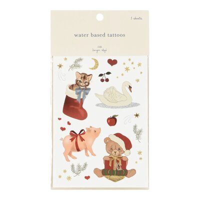 Kerstkalender met 24 geschenkjes beige