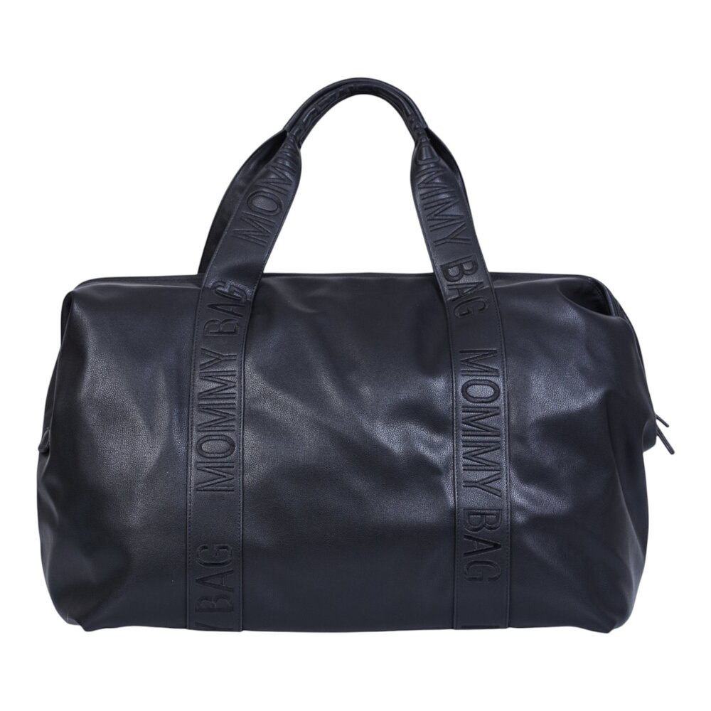 Mommy bag signature simili leder Zwart