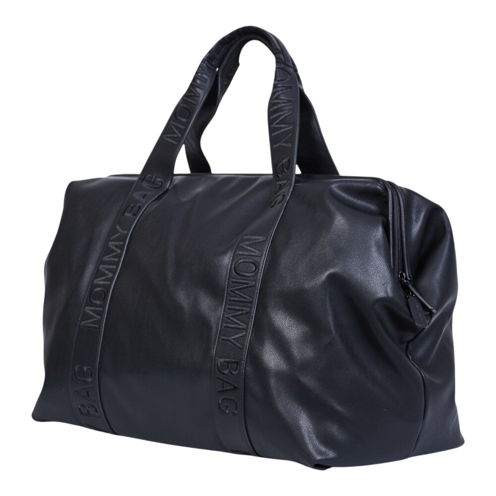 Mommy bag signature simili leder Zwart