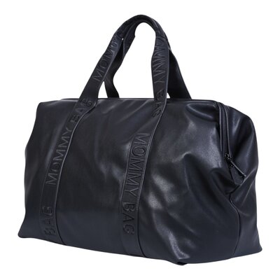 Mommy bag signature simili leder Zwart