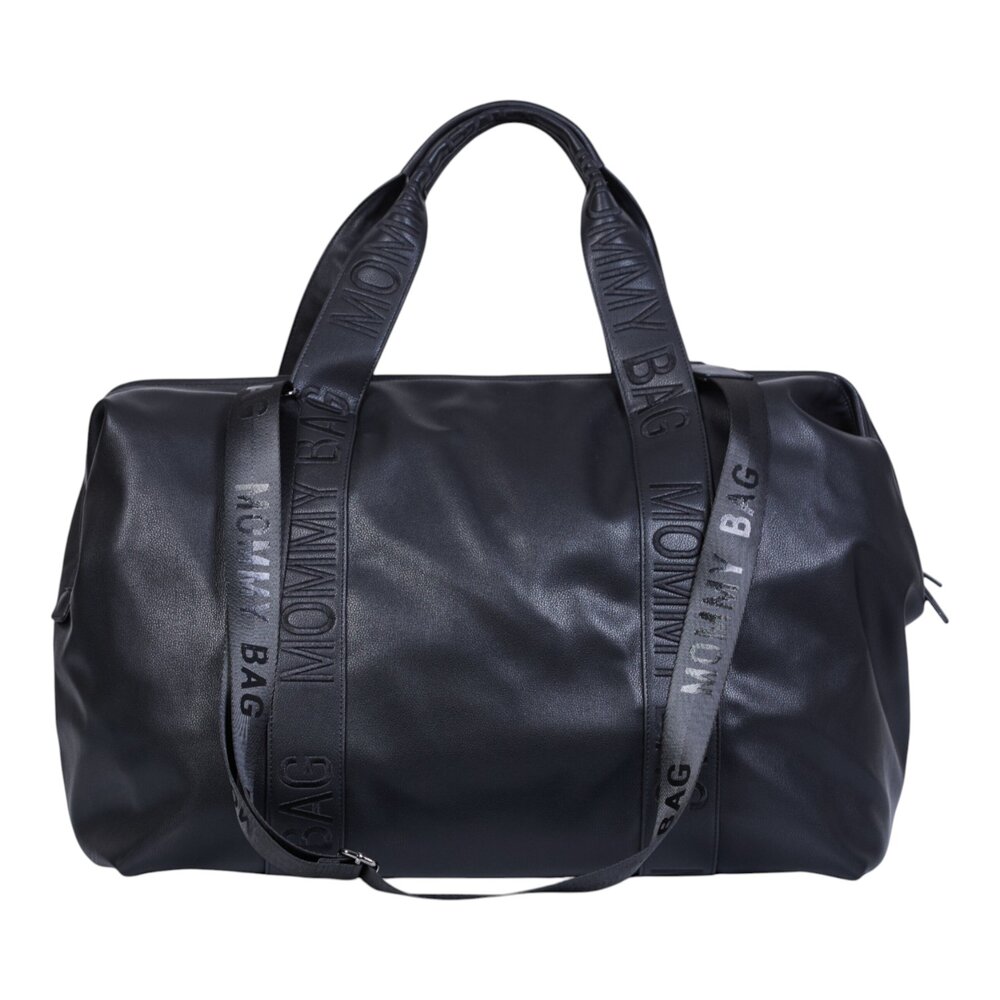 Mommy bag signature simili leder Zwart