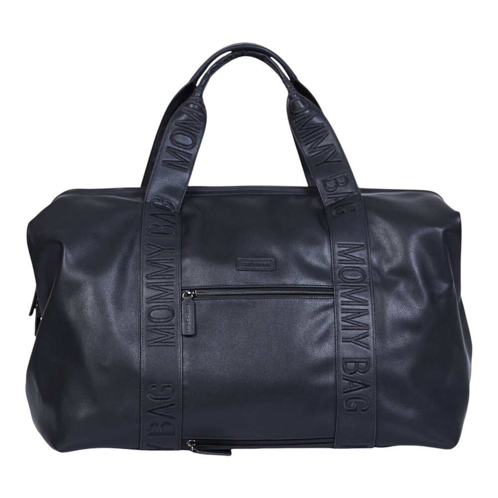Mommy bag signature simili leder Zwart
