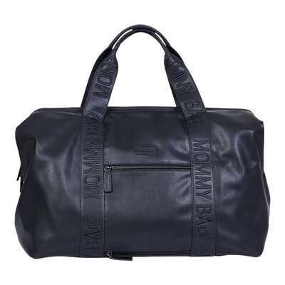 Mommy bag signature simili leder Zwart