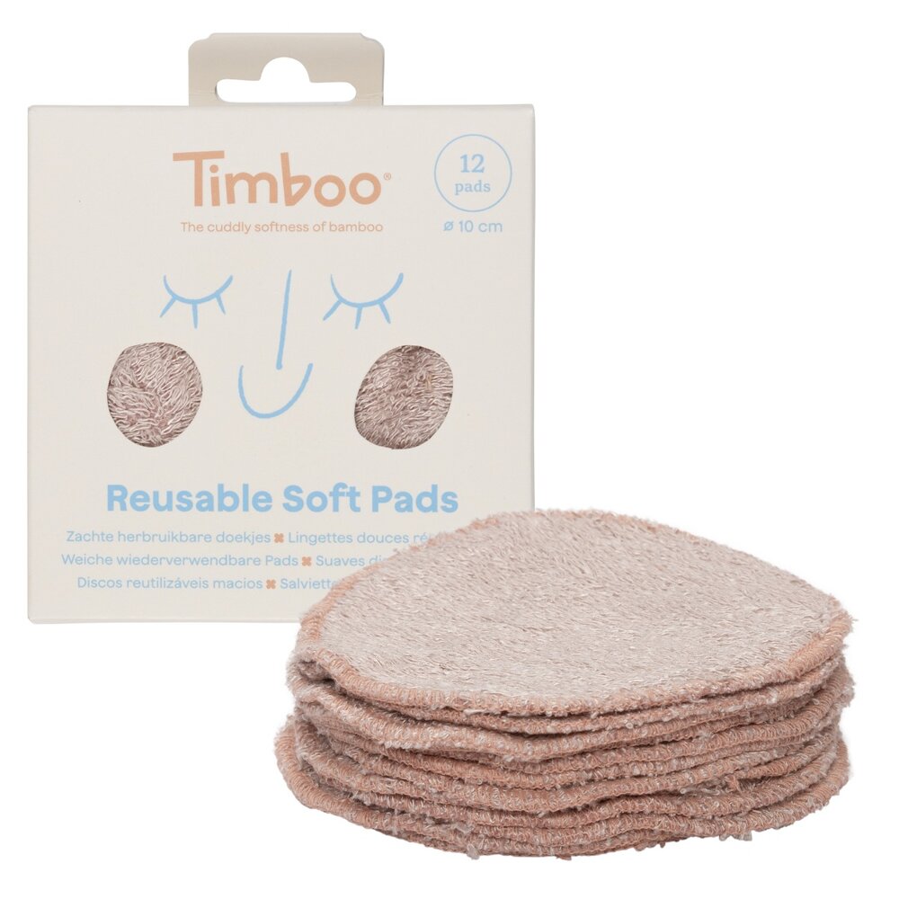 Herbruikbare pads Ø10cm (12 stuks) Misty Rose