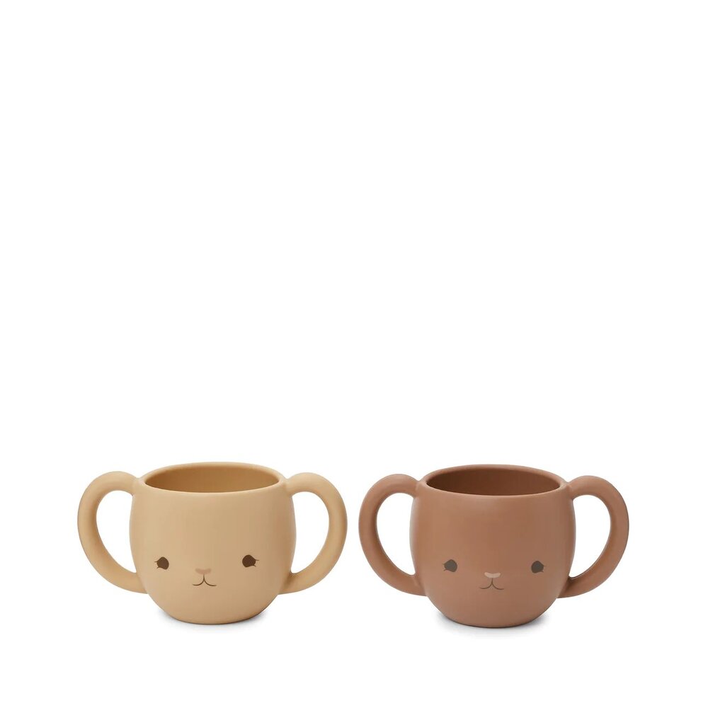 Set van 2 schattige mokken Copper brown/rose sand