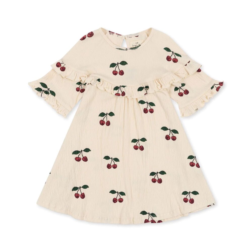 Chleo-jurk met ruches gots - ma grande cerise