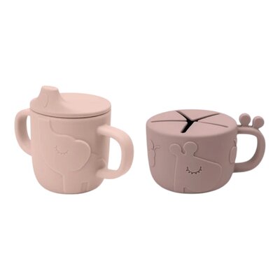 Peekaboo spout/snack cup set Deer friends Powder