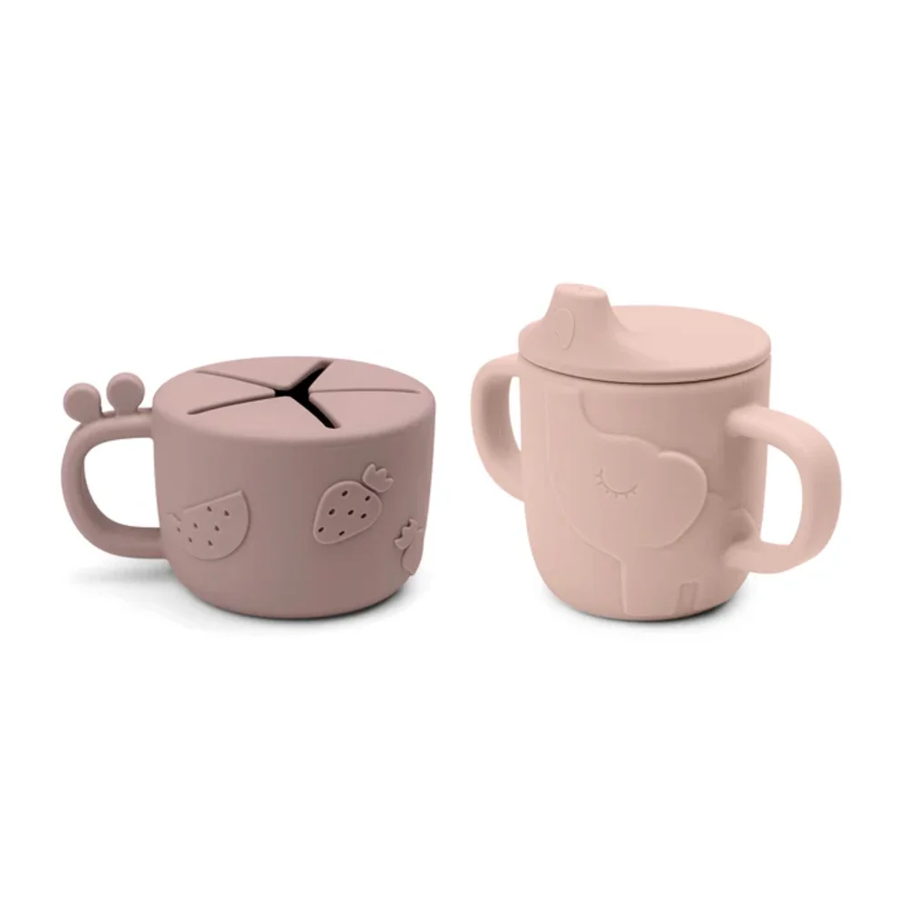 Peekaboo spout/snack cup set Deer friends Powder