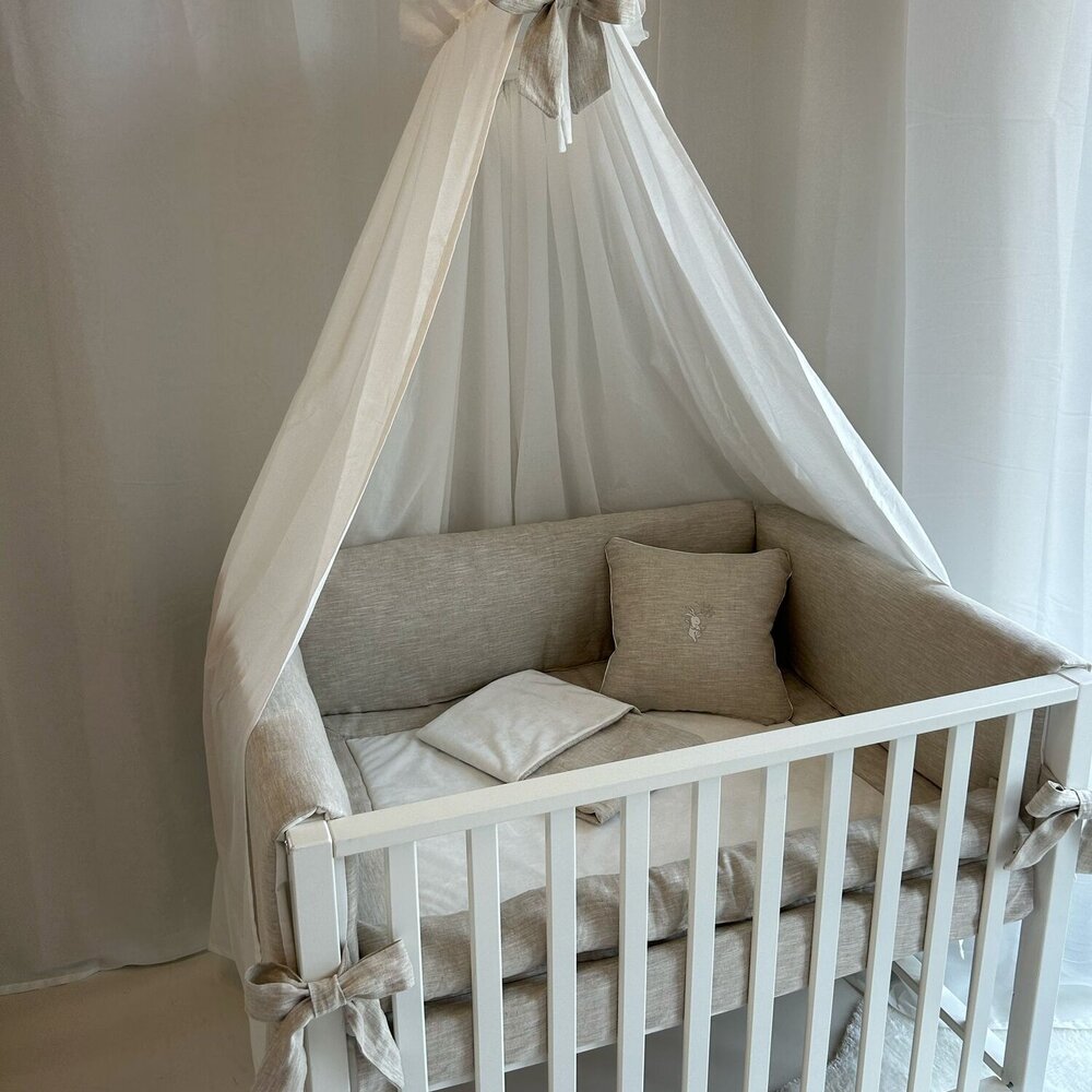 3 delige dubbele parkomrander (70x140) linnen melange 3 delige dubbele parkomrander (70x140) linnen melange