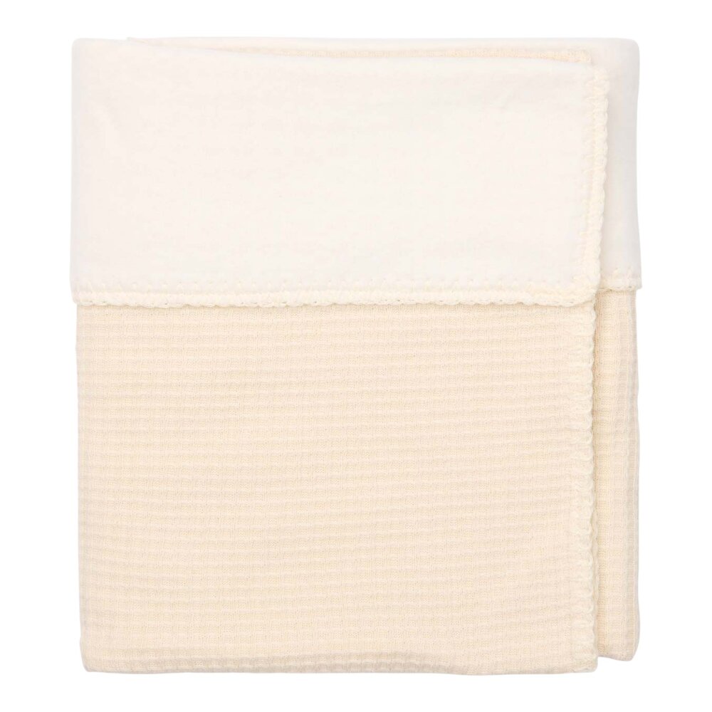 Wiegdeken cotton fleece Malaga 100x75 cm warm white Wiegdeken cotton fleece Malaga 100x75 cm warm white